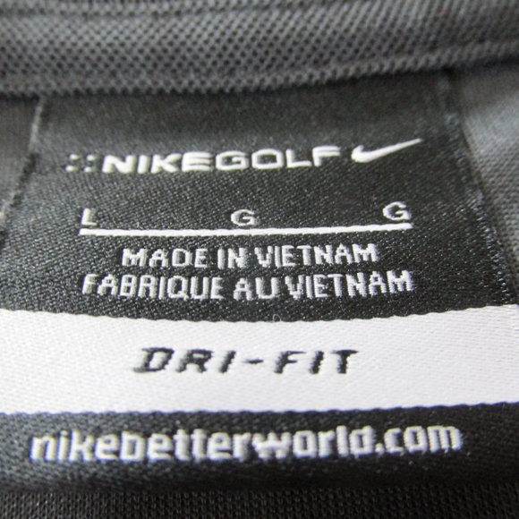 Nike Golf Dri Fit Polo Shirt Mens Size Large Dark Gray Short Sleeve Collared - Picture 5 of 5